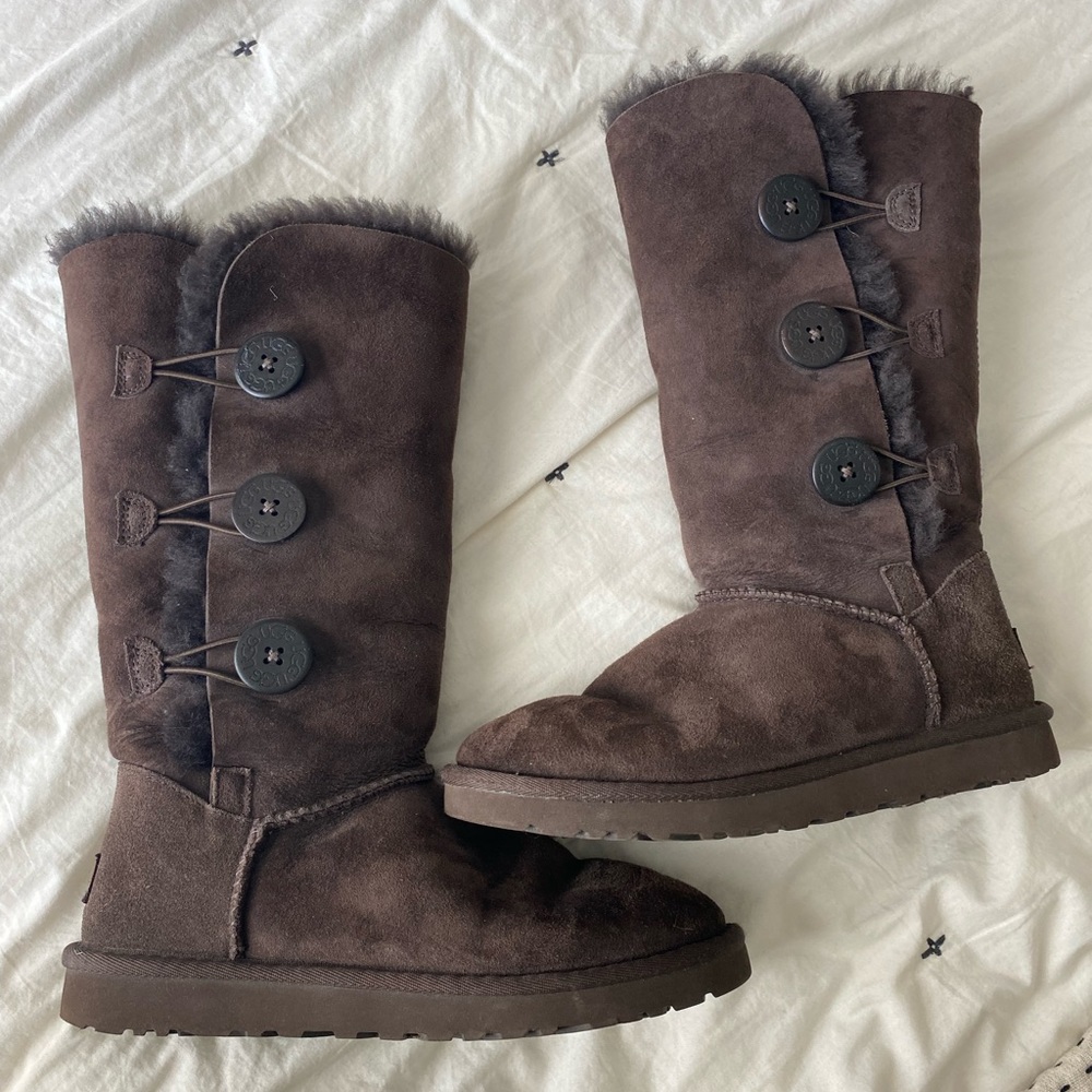 Dark Brown Bailey Button Triplet Tall Boots